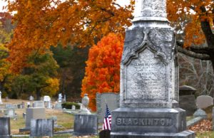Woodlawn Cemetery in fall