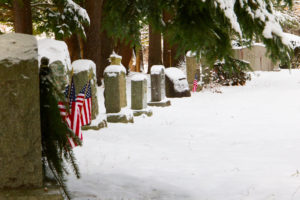 North Purchase Cemetery in winter
