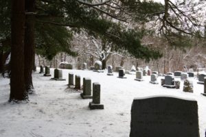North Purchase Cemetery in winter
