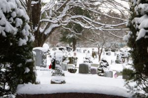 North Purchase Cemetery in winter