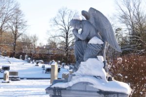 Woodlawn Cemetery in winter
